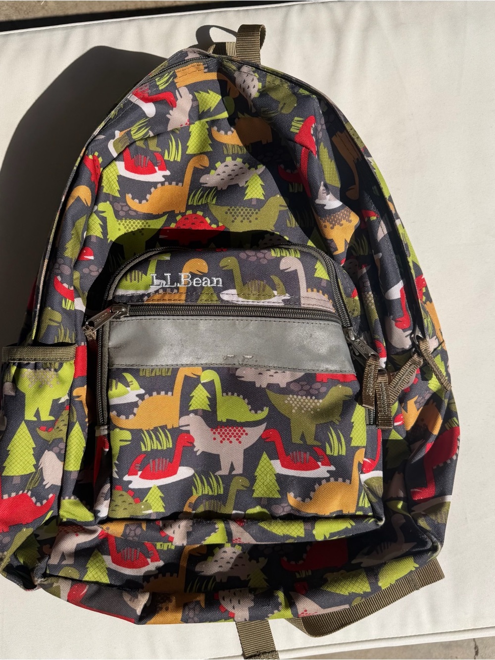 L.L. Bean Kids' Dinosaur Print Backpack-great condition
